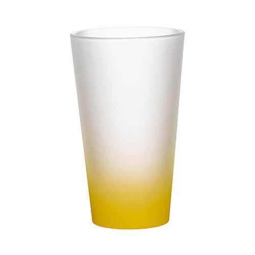 Skleněný matný pohár 360 ml - žlutý přechod