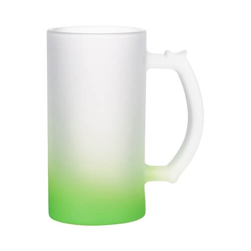 Pivní krígel z matného skla 470 ml - zelený přechod