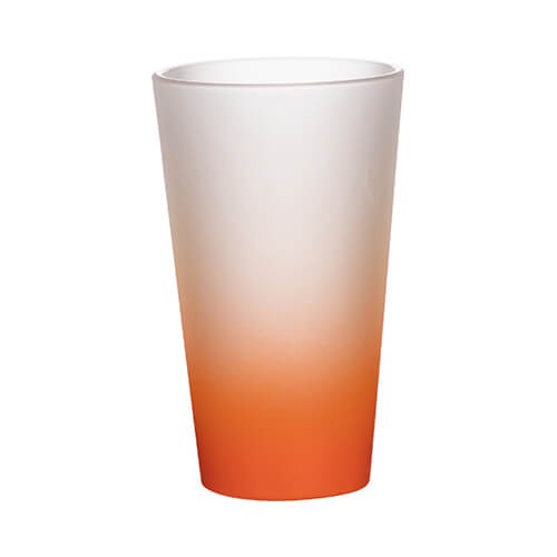 Skleněný matný pohár 360 ml - oranžový přechod