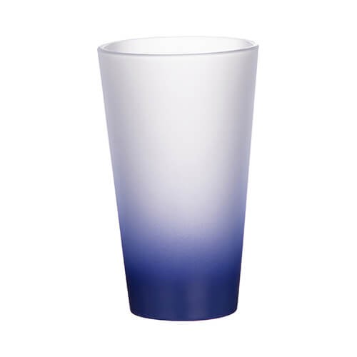 Skleněný matný pohár 360 ml - tmavě modrý přechod