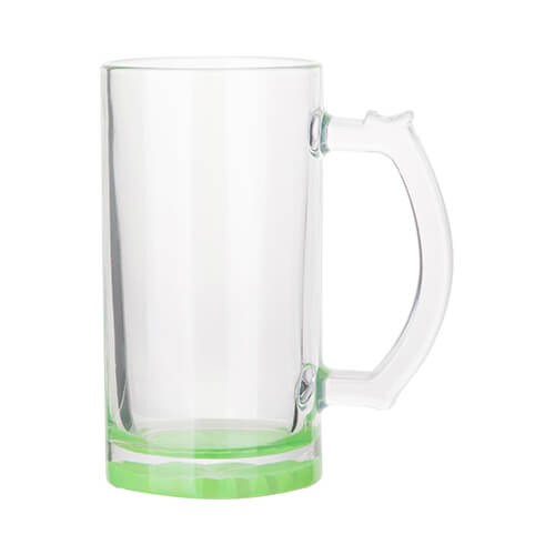 Pivní skleněný krígel 470 ml - zelený spodek