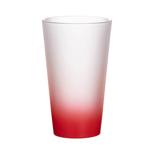 Skleněný matný pohár 360 ml -červený přechod